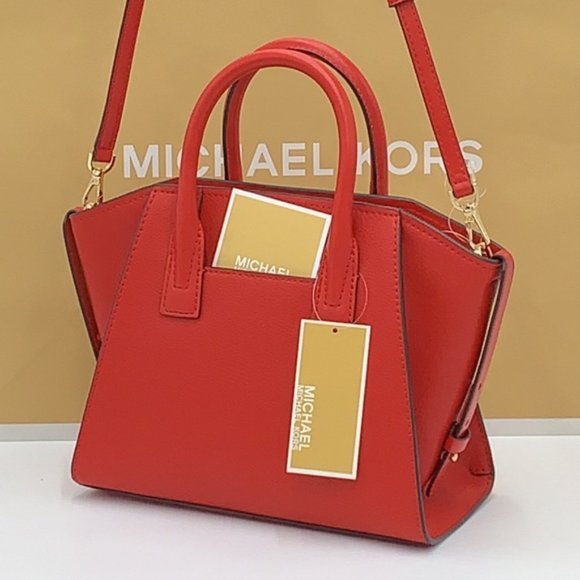 Michael Kors Avril Small Leather Top-Zip Satchel Flame color - Picture 14 of 16